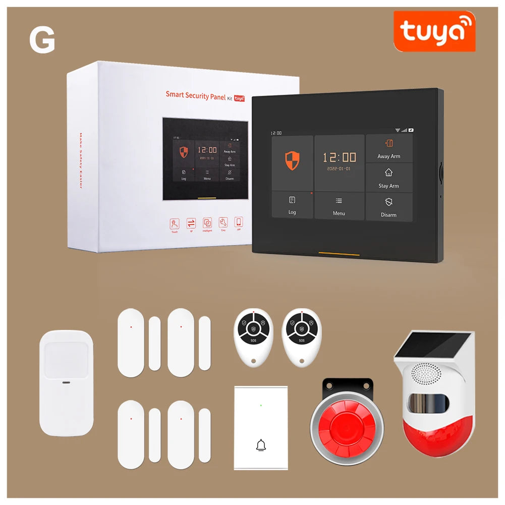 ACJ H501 - Sistema de alarma Maison Connecté WiFi + GSM 2G, Kit Seguridad Sans Fil 433 MHz con Captores y Control Tuya / Alexa 