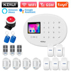 KERUI W202 – Sistema de alarma Maison Connecté Tuya WiFi &amp; GSM 433 MHz, Kit Seguridad Sans Fil con detector de movimiento, Capteurs Porte/Fenêtre et Sirène 