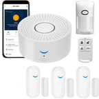 Alarmsystem Maison Connecté Tuya WiFi 433 MHz mit Sirene 120 dB – Kit Sans Fil Smart Life, kompatibel mit Alexa und Google 