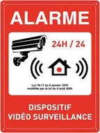 Panneau Aluminium Sécurité “Alarme Vidéo – Propriété Privée, Défense d’Entrer” – Plaque Rétro pour Parking et Zones Protégées
