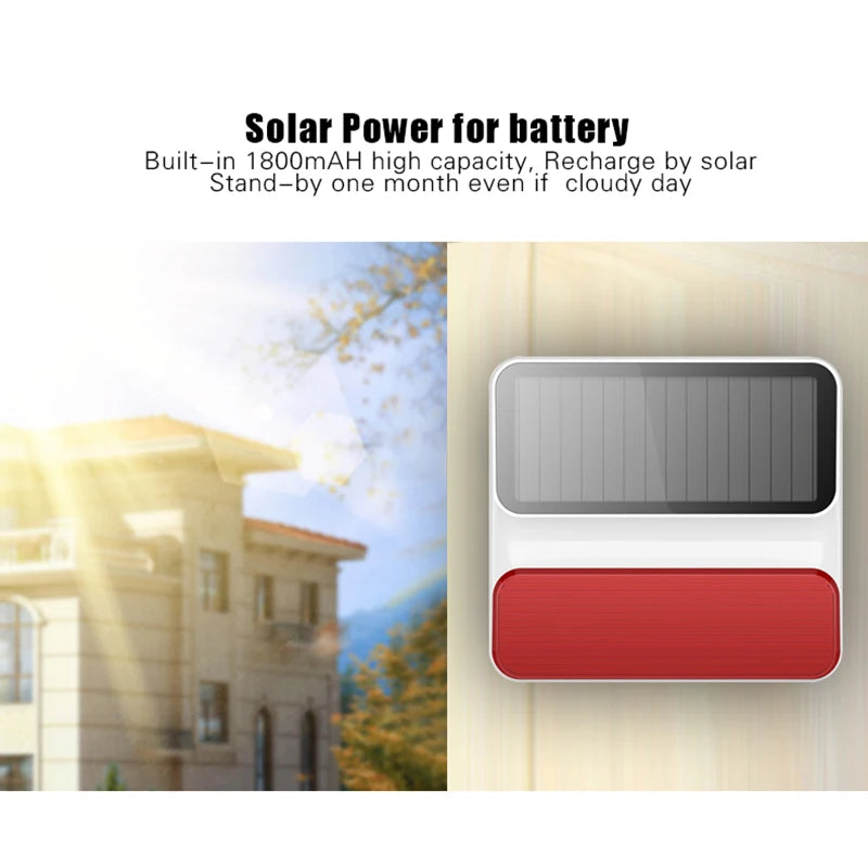 eTiger ES-S8A Sirène Extérieure Solaire Sans Fil – Alarme avec Flash pour Systèmes S4, S3B et S6