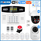 FUERS W210 – Système d’Alarme Maison Connecté Tuya WiFi & GSM avec Écran LCD Couleur, Kit Sécurité Sans Fil et Caméra IP 3MP