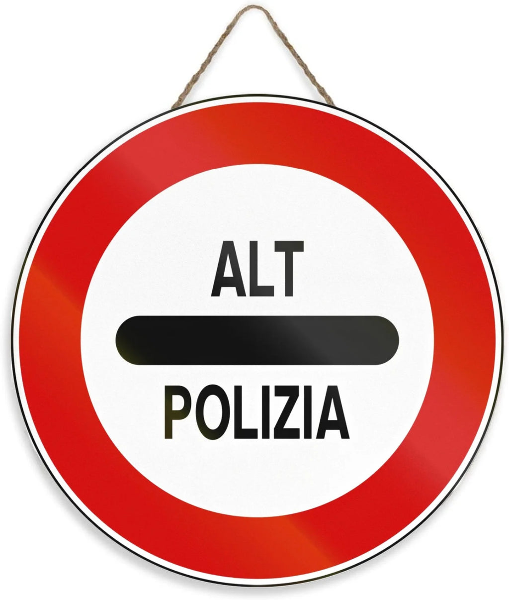 Panneau Rond en Bois “Propriété Privée – Accès Interdit – Vidéosurveillance” – Decoración Murale Seguridad para Cour, Jardin et Allée 