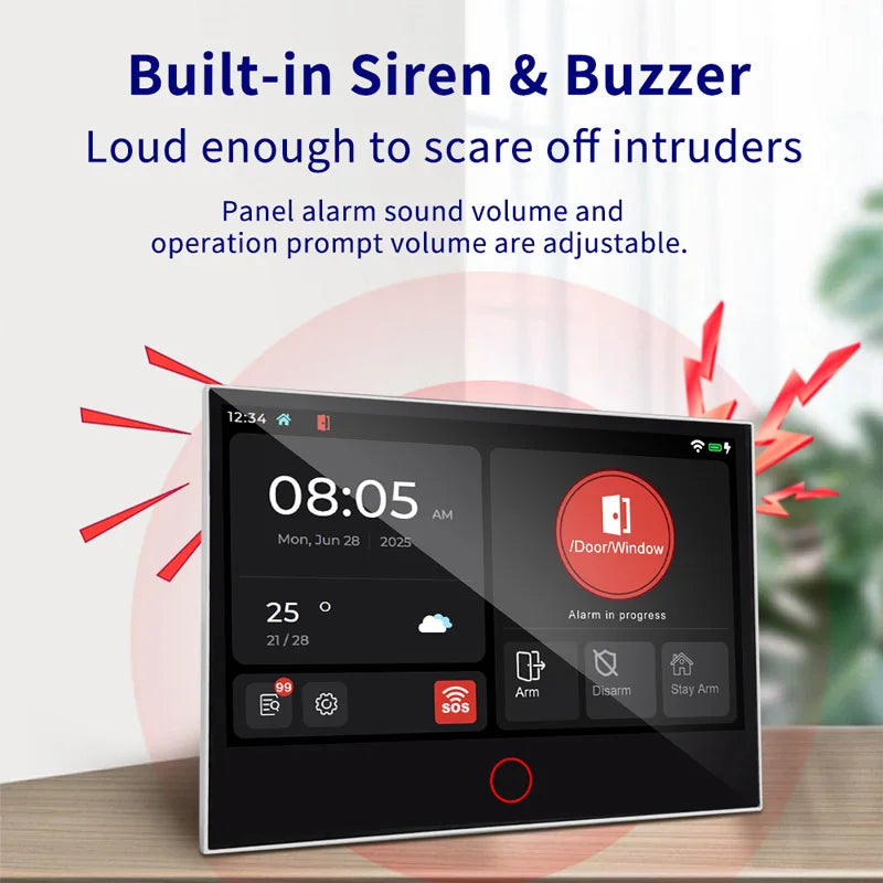 KERUI G70 – Sistema de alarma Maison Connecté 4G y WiFi con pantalla táctil de 7 pulgadas, aplicación Tuya y Captores Sans Fil
