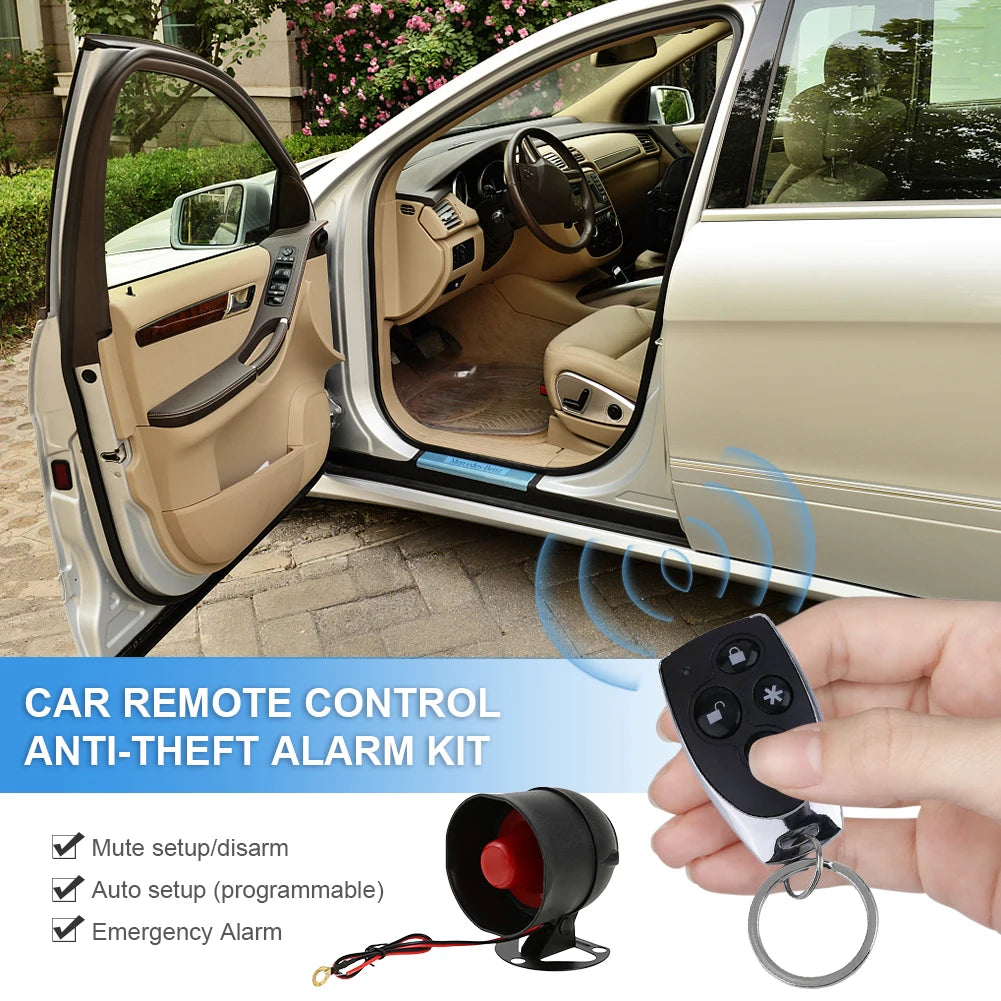 MOJOYCE Alarme Voiture Universelle avec Télécommande – Système Antivol, Verrouillage Centralisé et Entrée Sans Clé