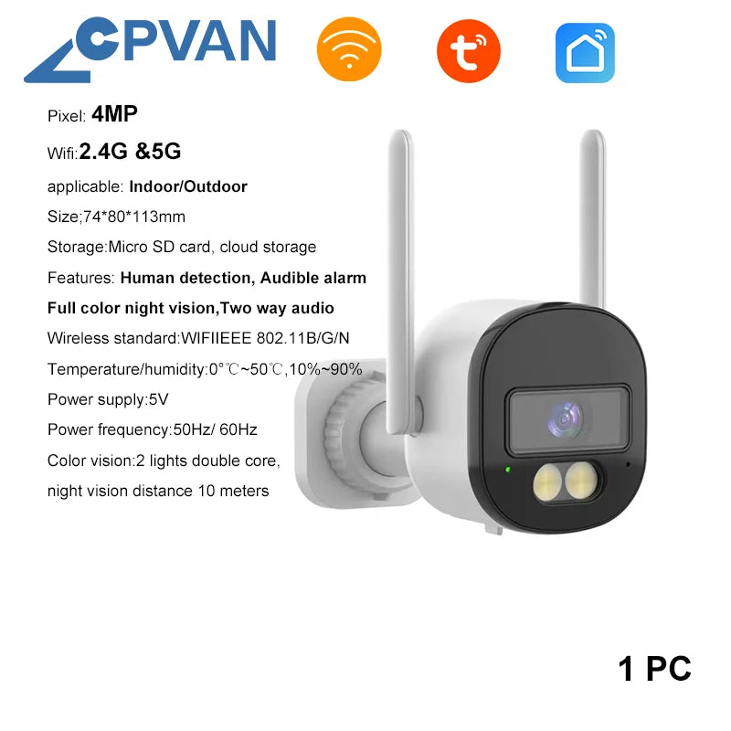 CPVAN CP10 Pro – Système d’Alarme Maison WiFi + 4G Tuya avec Écran Tactile 7" et Sirène 110 dB
