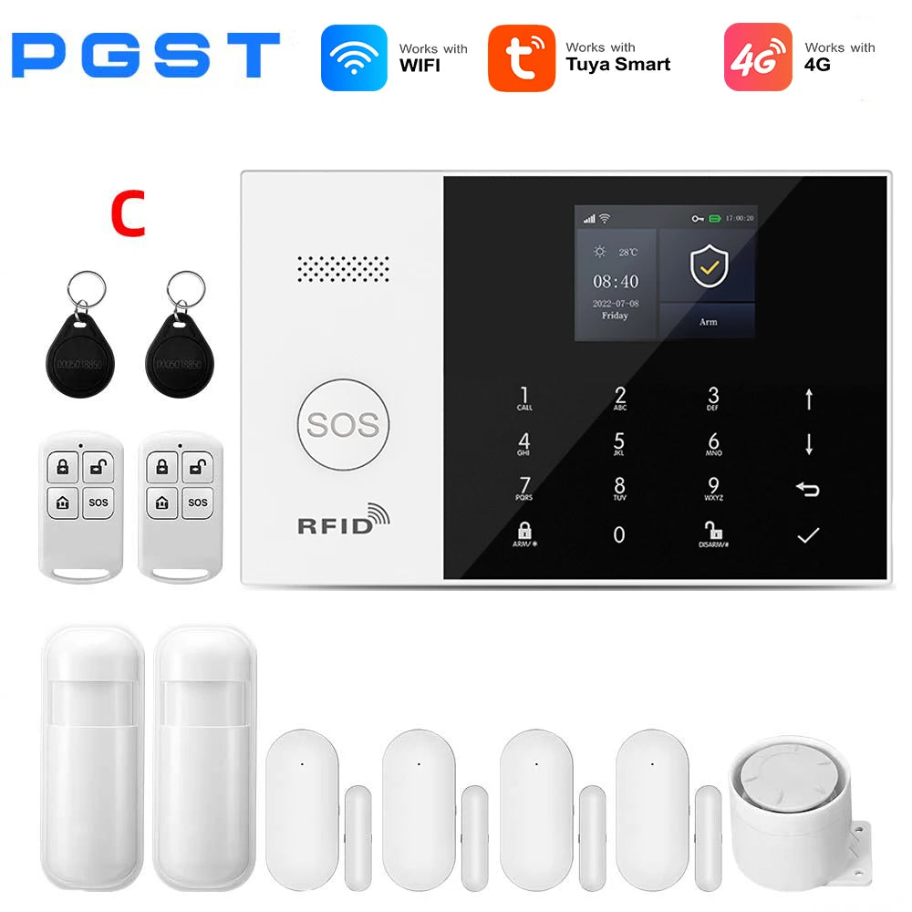 PGST 105-4G – Sistema de alarma Maison Connecté Tuya WiFi y 4G, seguridad sin filtro con aplicación Smart Life y compatibilidad con Alexa