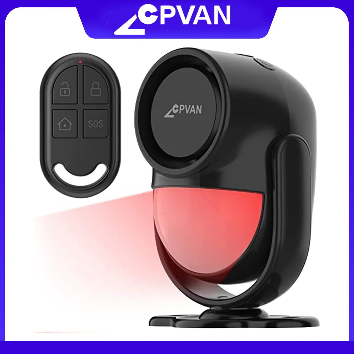 CPVAN CP2 Pro – Détecteur de Mouvement Infrarouge Sans Fil 433 MHz avec Télécommande et Sirène 125 dB pour Sécurité Maison