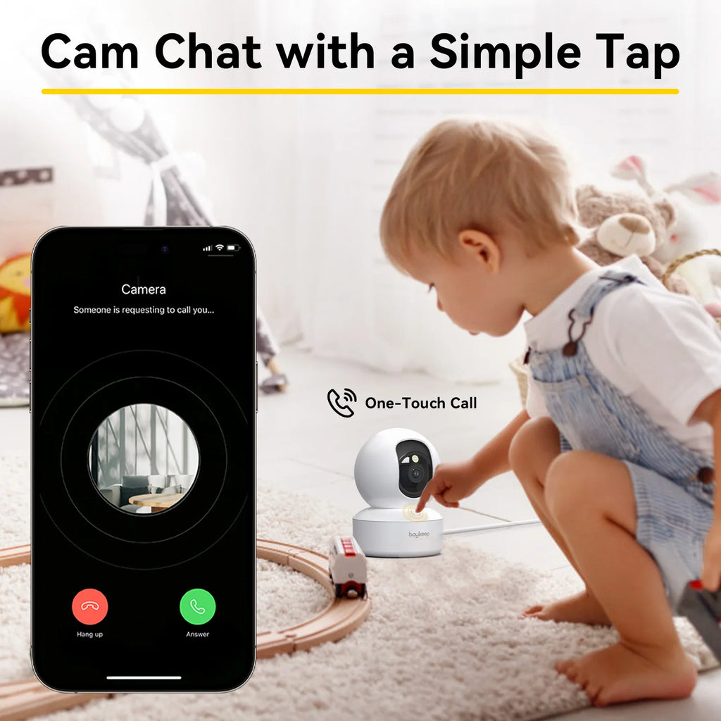 Caméra de Surveillance Intérieure BoyKeep 3MP WiFi 5G/2.4G – Suivi Automatique, Vision Nocturne Couleur et Audio Bidirectionnel