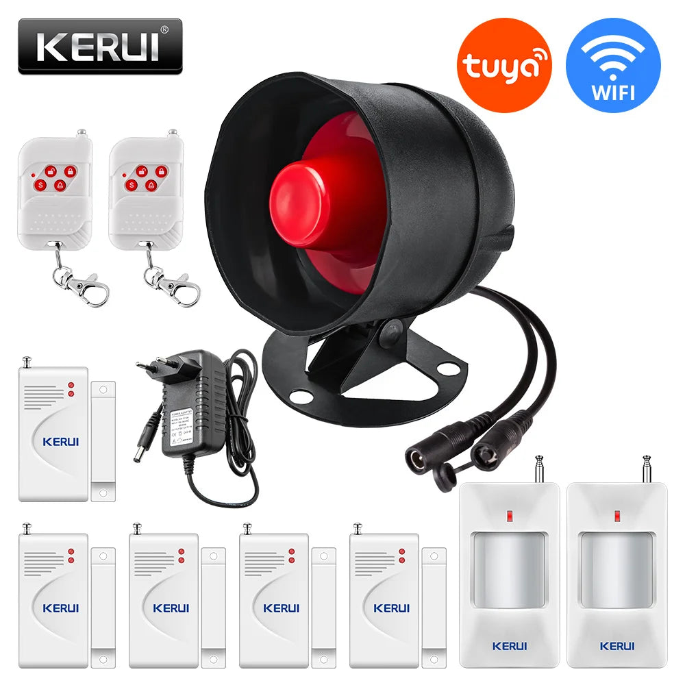 KERUI H01 Sistema de Alarma Casa WiFi Tuya con Sirène 433MHz - Kit Seguridad Sans Fil Compatible Alexa y Google Home