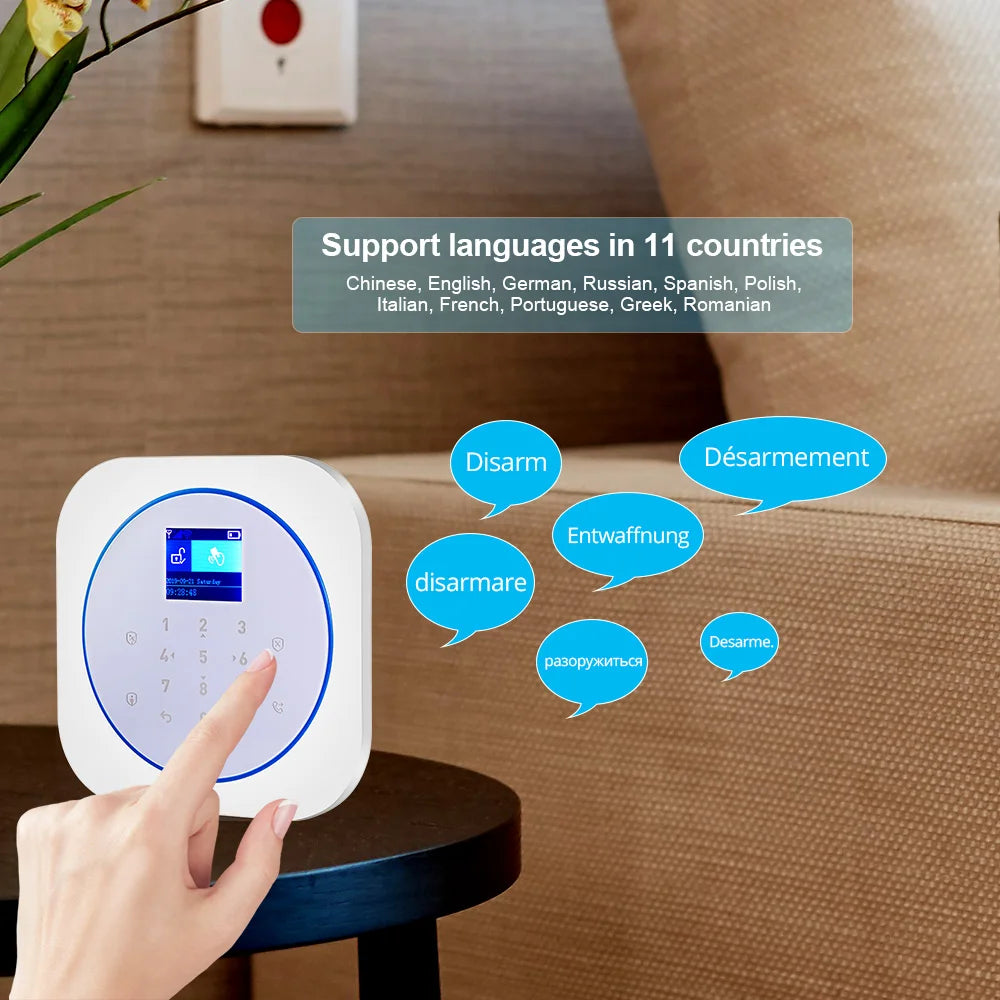 KERUI G12 – Sistema de alarma GSM Sans Fil con aplicación Tuya, Sirène y detectores de movimiento y apertura