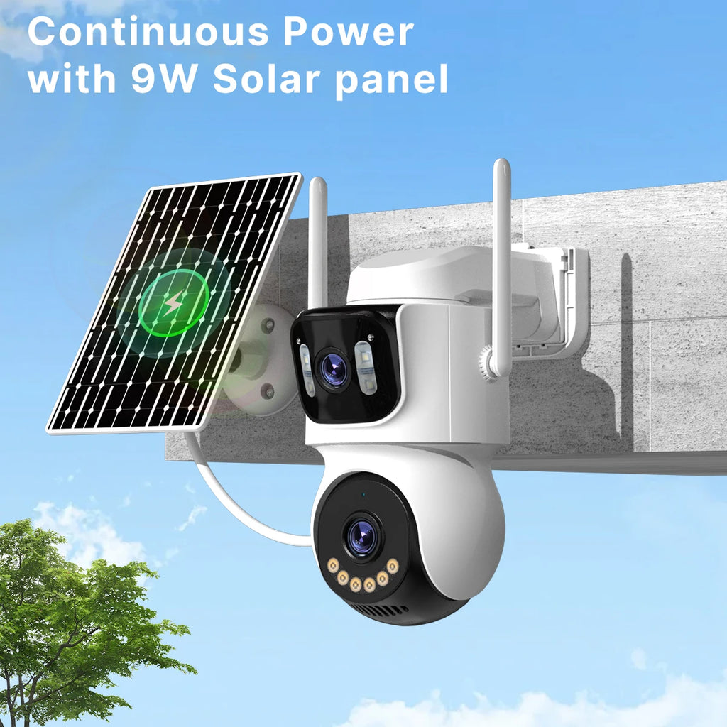 Cámara de seguridad 4G Solaire WONSDAR Doble objetivo 4K con batería integrada – Vigilancia exterior 24h/24
