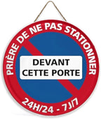 Panneau Rond en Bois “Propriété Privée – Accès Interdit – Vidéosurveillance” – Decoración Murale Seguridad para Cour, Jardin et Allée 