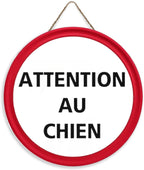 Panneau Rond en Bois “Propriété Privée – Accès Interdit – Vidéosurveillance” – Decoración Murale Seguridad para Cour, Jardin et Allée 