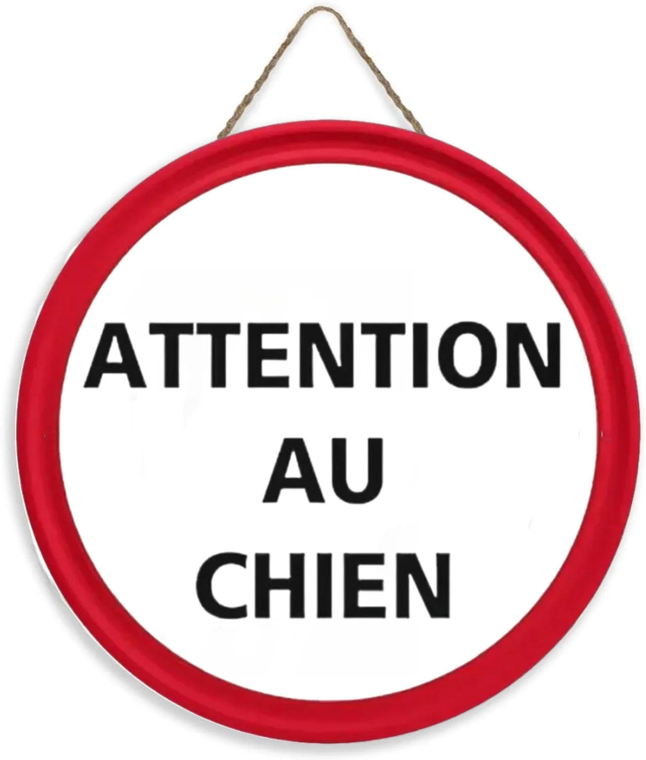 Panneau Rond en Bois “Propriété Privée – Accès Interdit – Vidéosurveillance” – Décoration Murale Sécurité pour Cour, Jardin et Allée