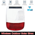 Sirène Extérieure Sans Fil Solaire 433 MHz 110 dB avec Flash – Étanche IP65 et Batterie Longue Autonomie