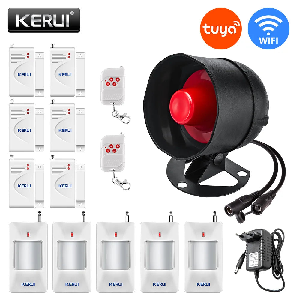 KERUI H01 Sistema de Alarma Casa WiFi Tuya con Sirène 433MHz - Kit Seguridad Sans Fil Compatible Alexa y Google Home