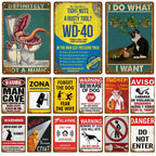 Panneau Vintage CCTV en Métal 20 x 30 cm – Plaque Murale “Vidéosurveillance 24h” pour Bar, Garage, Café et Maison