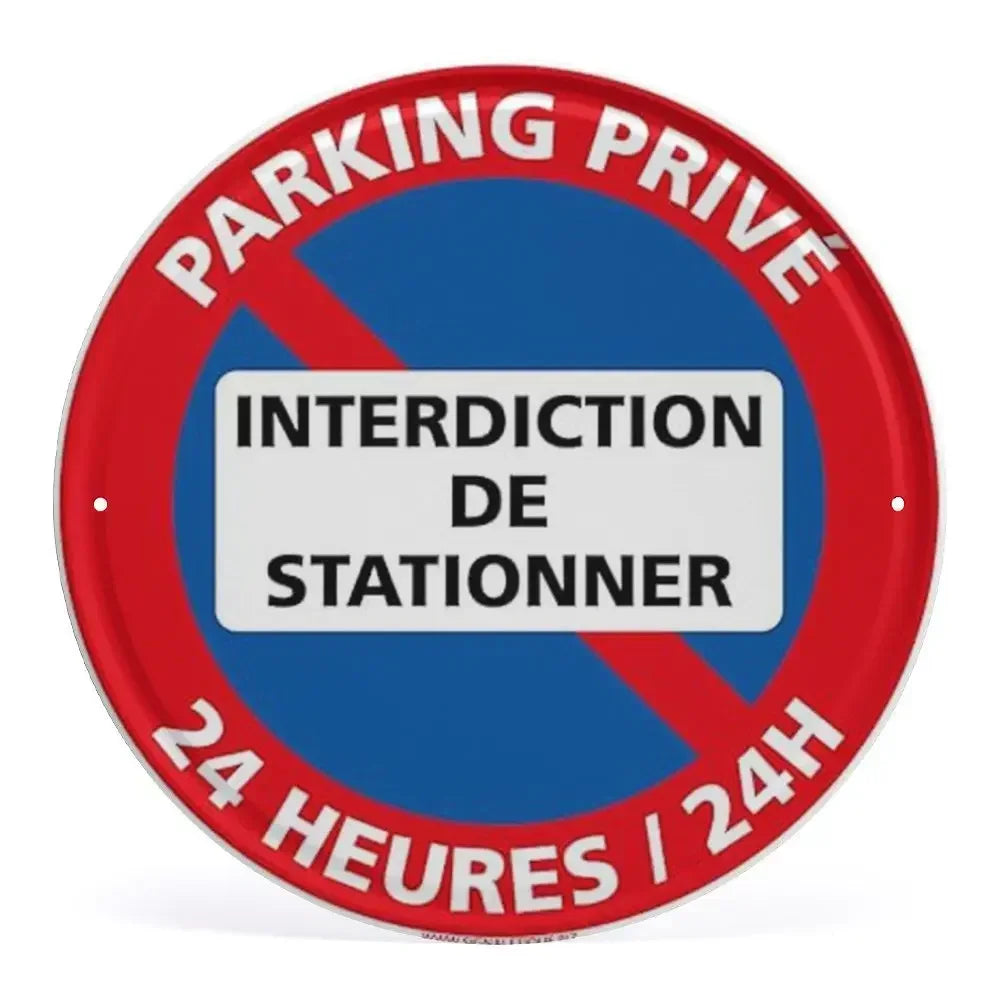 Panneau Rond en Aluminium “Propriété Privée – Accès Interdit – Vidéosurveillance” 20 cm – Señalización de seguridad exterior e interior 