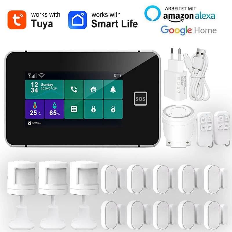 Earykong ER-G60 – WLAN- und GSM-Alarmsystem für den Heimgebrauch, mit farbiger Tastatur, taktiler Tastatur und Smart Life-Anwendung