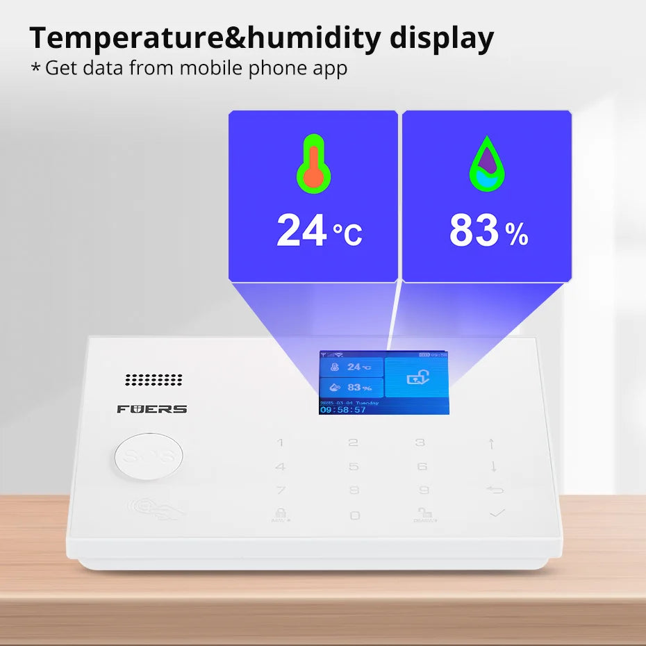 FUERS G30 – Sistema de alarma Maison Connecté Tuya WiFi &amp; GSM, Écran Couleur, Sirène et Détecteurs, Seguridad Sans Fil avec Application