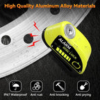 Wiederaufladbarer Anti-Volumen-Alarm für Motorräder und Fahrräder – Blockiert 110 dB mit Sicherheitskabel und USB-C-Aufladung 