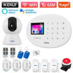 KERUI W202 – Sistema de alarma Maison Connecté Tuya WiFi &amp; GSM 433 MHz, Kit Seguridad Sans Fil con detector de movimiento, Capteurs Porte/Fenêtre et Sirène 