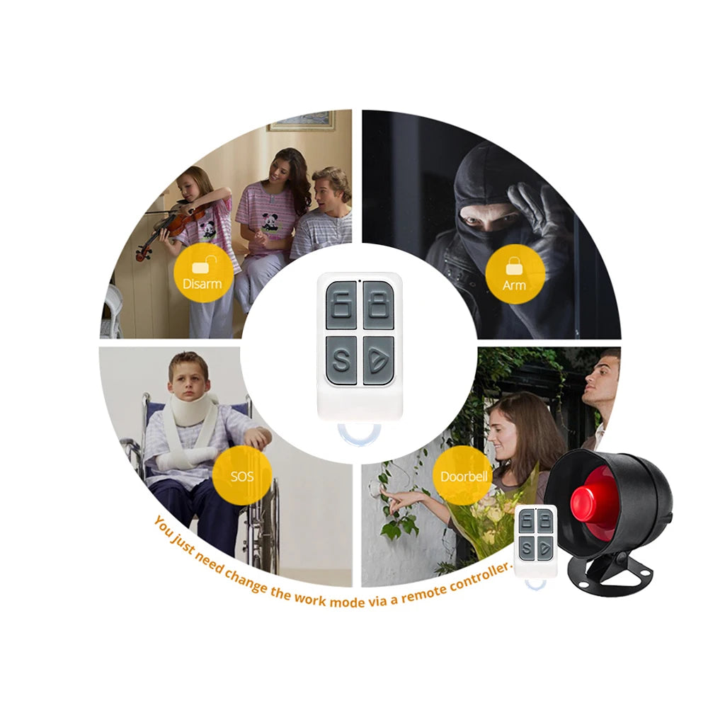 ONENUO 105W – Sirène Extérieure Sans Fil 433 MHz 110 dB con Flash, Étanche, para sistemas de alarma Maison Tuya WiFi y GSM