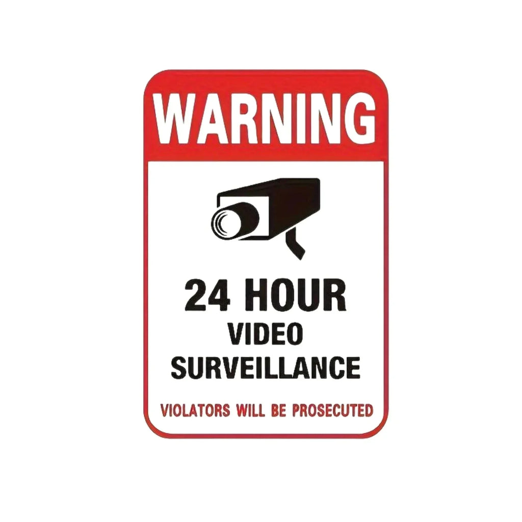Panneau Métallique “Maison Sous Vidéosurveillance 24h/24” – Señalización de seguridad exterior duradera y decorativa 