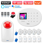 KERUI W202 – Sistema de alarma Maison Connecté Tuya WiFi &amp; GSM 433 MHz, Kit Seguridad Sans Fil con detector de movimiento, Capteurs Porte/Fenêtre et Sirène 