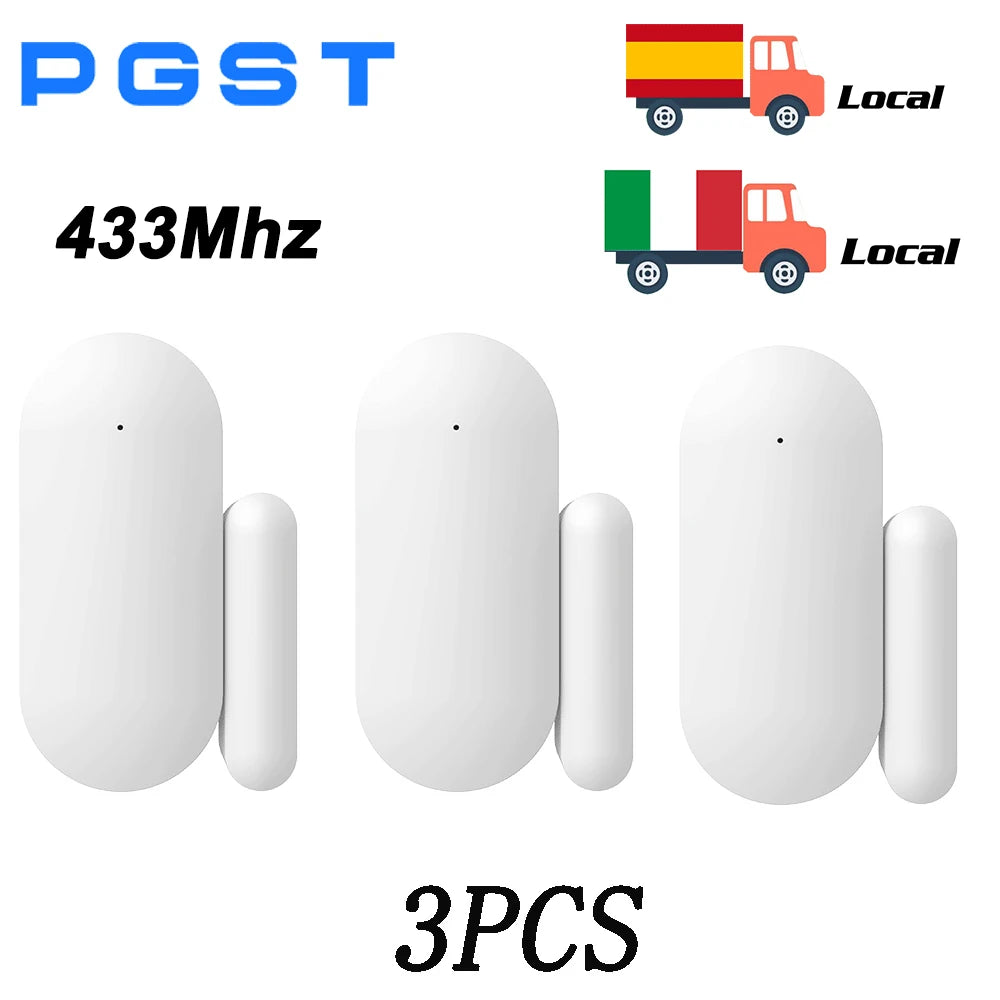 Capteur d'Ouverture Sans Fil PGST 433 MHz – Detector de puerta y ventana para sistema de alarma de casa