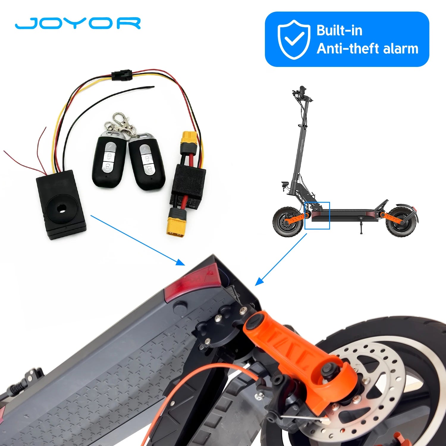 Système d’Alarme Antivol Universel XT60 29–68V pour Trottinette Électrique KUKIIRN M5 Pro – Protection Sécurité Haute Tension