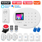 KERUI W202 – Sistema de alarma Maison Connecté Tuya WiFi &amp; GSM 433 MHz, Kit Seguridad Sans Fil con detector de movimiento, Capteurs Porte/Fenêtre et Sirène 