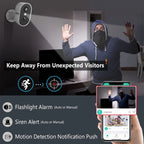 Caméra de Surveillance ANRAN 2K sur Batterie Rechargeable – WiFi 2,4 GHz, Détection Humaine PIR, Vision Nocturne Couleur, Audio Bidirectionnel IP65