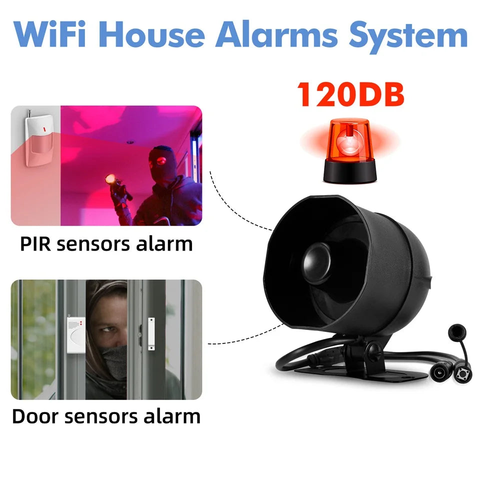 KERUI – Sistema de alarma Maison Connecté WiFi Tuya con Sirène 120 dB, Captores de movimiento y apertura
