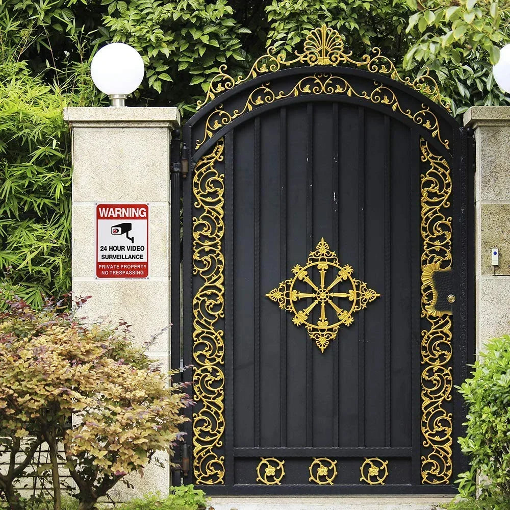 Panneau Propriété Privée avec Avertissement Intrusion et Vidéosurveillance – Plaque Sécurité en Aluminium pour Entrées Maison et Entreprise