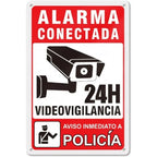 Panneau Métallique “Maison Sous Vidéosurveillance 24h/24” – Señalización de seguridad exterior duradera y decorativa 