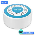 Sirène Intérieure Connectée PGST 433 MHz con detector de movimiento e hijo – Alarma compatible con Tuya, Alexa y Google Assistant