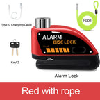 Wiederaufladbarer Anti-Volumen-Alarm für Motorräder und Fahrräder – Blockiert 110 dB mit Sicherheitskabel und USB-C-Aufladung 