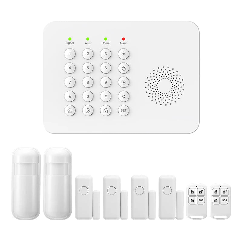 Sistema de alarma Maison PGST WiFi + GSM 2G Tuya – Kit de seguridad conectado con detectores de movimiento y captadores de puerta/ventana