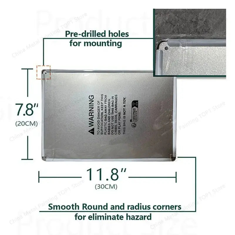 Panneau de Sécurité Vintage en Métal – Avertissement Vidéosurveillance 24/7 avec Caméra – Plaque Murale Rouge et Blanche pour Maison et Commerce