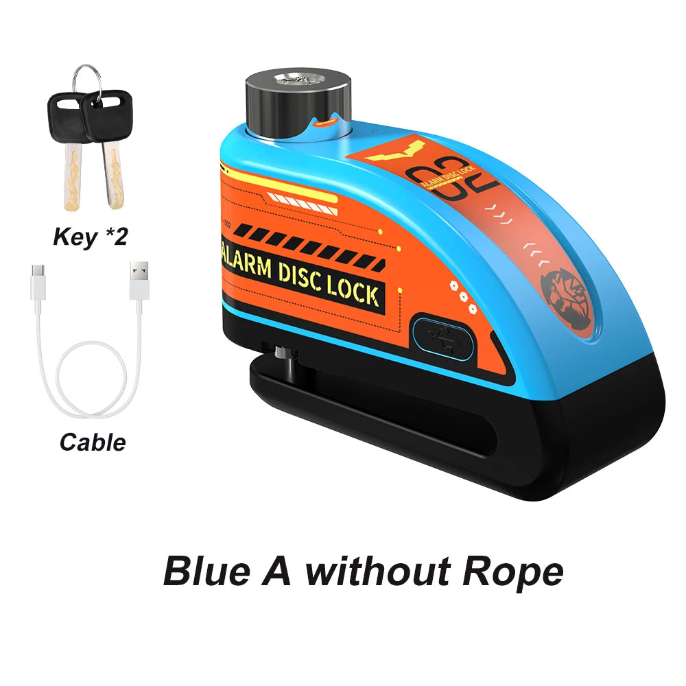 Antivol Alarme Rechargeable Bloomoto pour Moto et Vélo – Bloque-Disque 110 dB avec Câble de Sécurité et Recharge USB-C