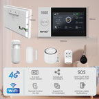 XUK PG-107 – Sistema de alarma Maison Connecté Tuya WiFi &amp; 4G con pantalla táctil 4,3", Sirène Puissante et Control Intelligent 