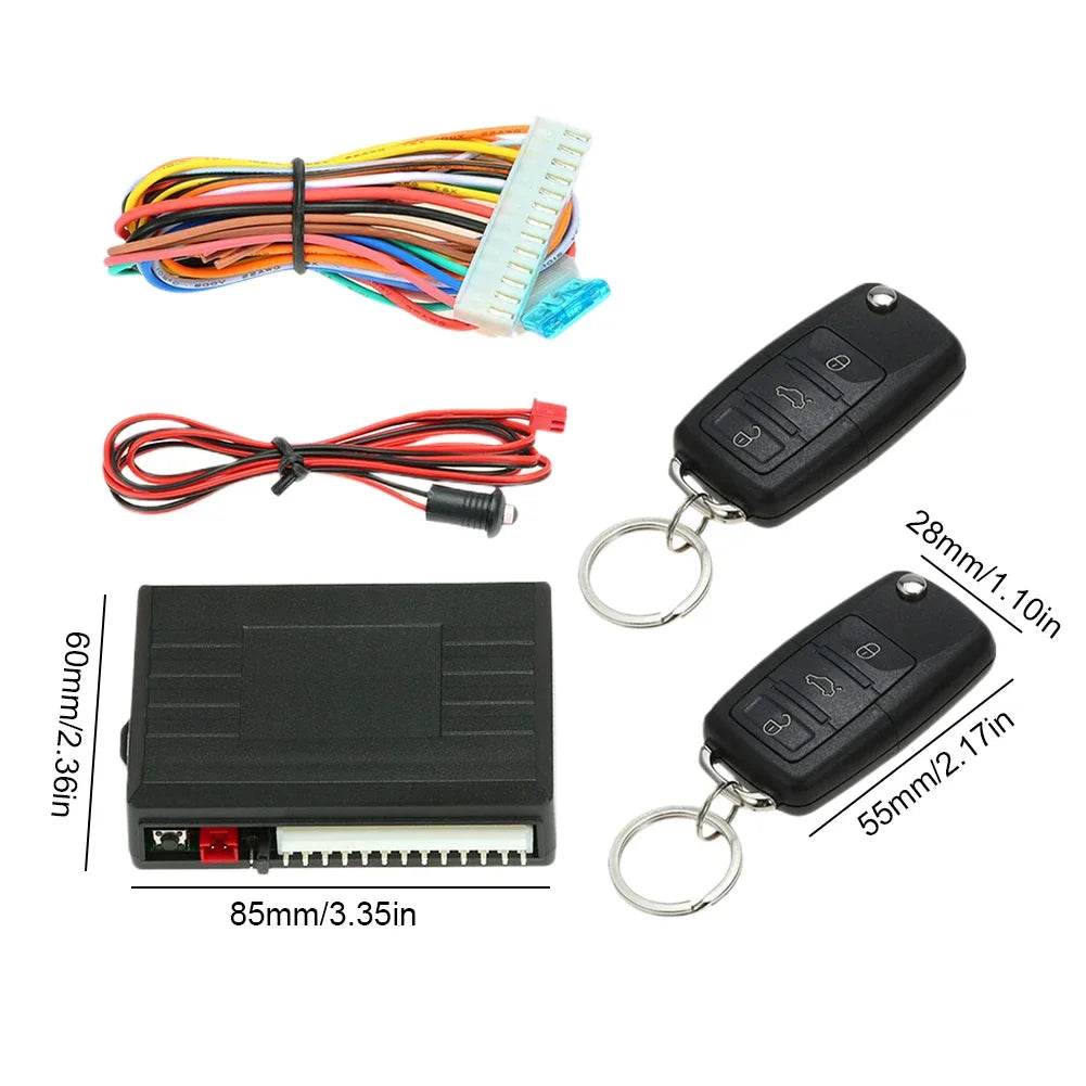Kit Verrouillage Centralisé 12V con Télécommande – Sistema de apertura y cierre a distancia universal para coche 433,92 MHz 