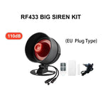 ONENUO 105W – Sirène Extérieure Sans Fil 433 MHz 110 dB con Flash, Étanche, para sistemas de alarma Maison Tuya WiFi y GSM