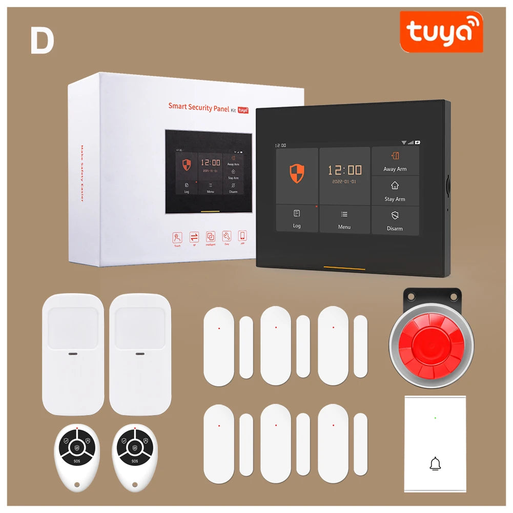 ACJ H501 - Sistema de alarma Maison Connecté WiFi + GSM 2G, Kit Seguridad Sans Fil 433 MHz con Captores y Control Tuya / Alexa 