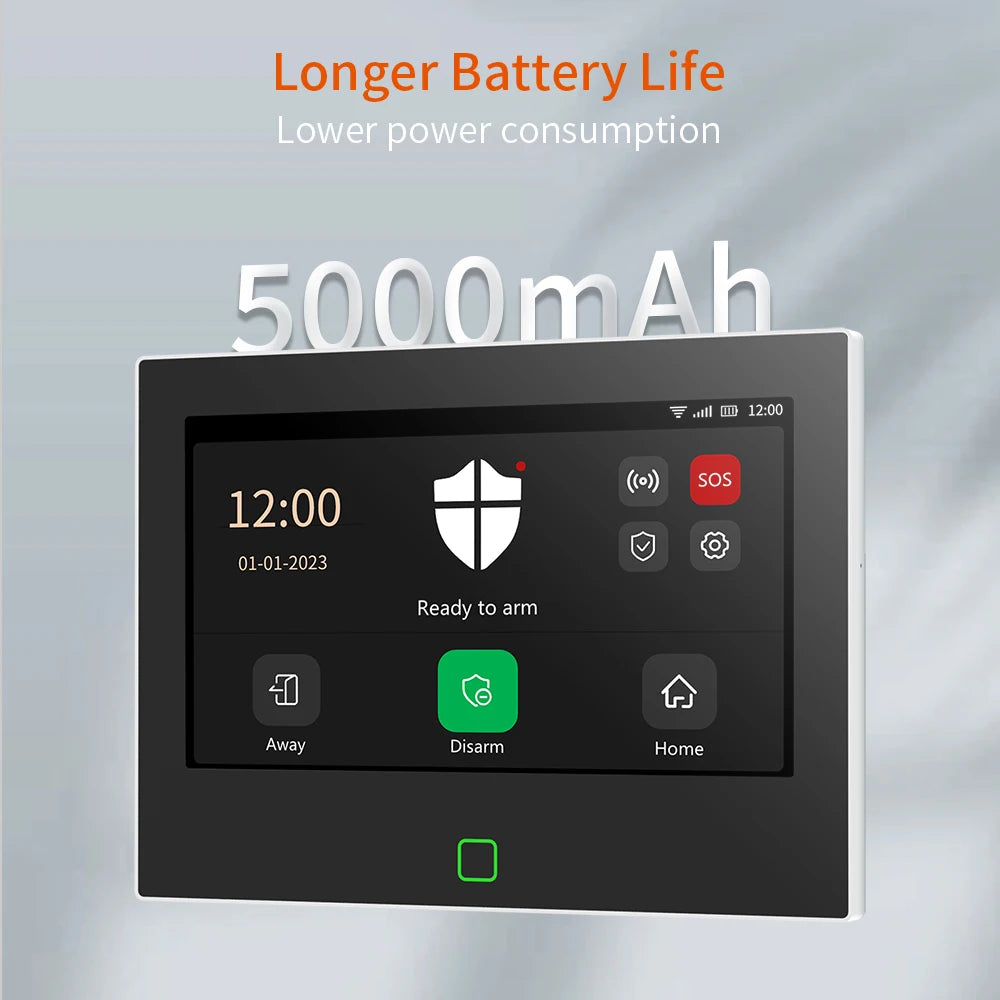 Staniot SecPanel 7 Pro H700-4G-L – Système d’Alarme Maison LoRa WiFi + 4G avec Écran Tactile 7", Portée 500 m et Sirène 115 dB