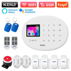 KERUI W202 – Sistema de alarma Maison Connecté Tuya WiFi &amp; GSM 433 MHz, Kit Seguridad Sans Fil con detector de movimiento, Capteurs Porte/Fenêtre et Sirène 