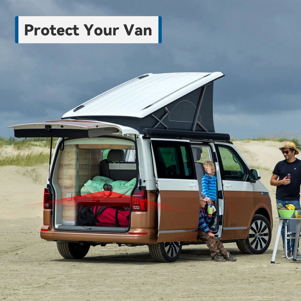 Detector de movimiento infrarrojo PIR CPVAN con Sirène 125 dB – Alarma de casa, garaje, apertura y autocaravana con teléfono y capturador de puerta 