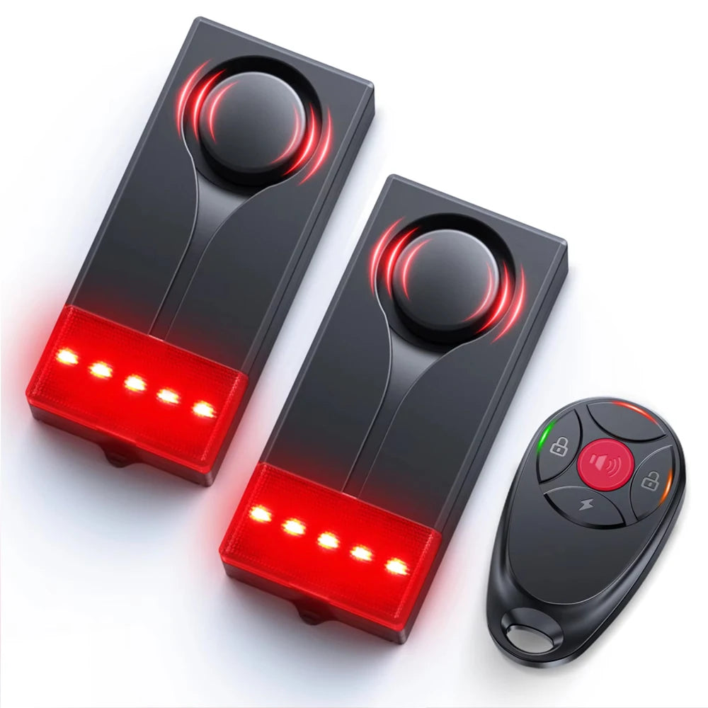 Awapow Alarme Antivol à Vibration 110 dB avec Télécommande – Protection Sans Fil pour Voiture, Camping-Car, Moto et Vélo